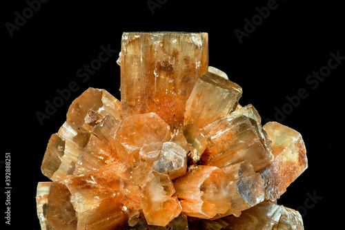 Solar stone. Natural beryl Heliodor crystals.