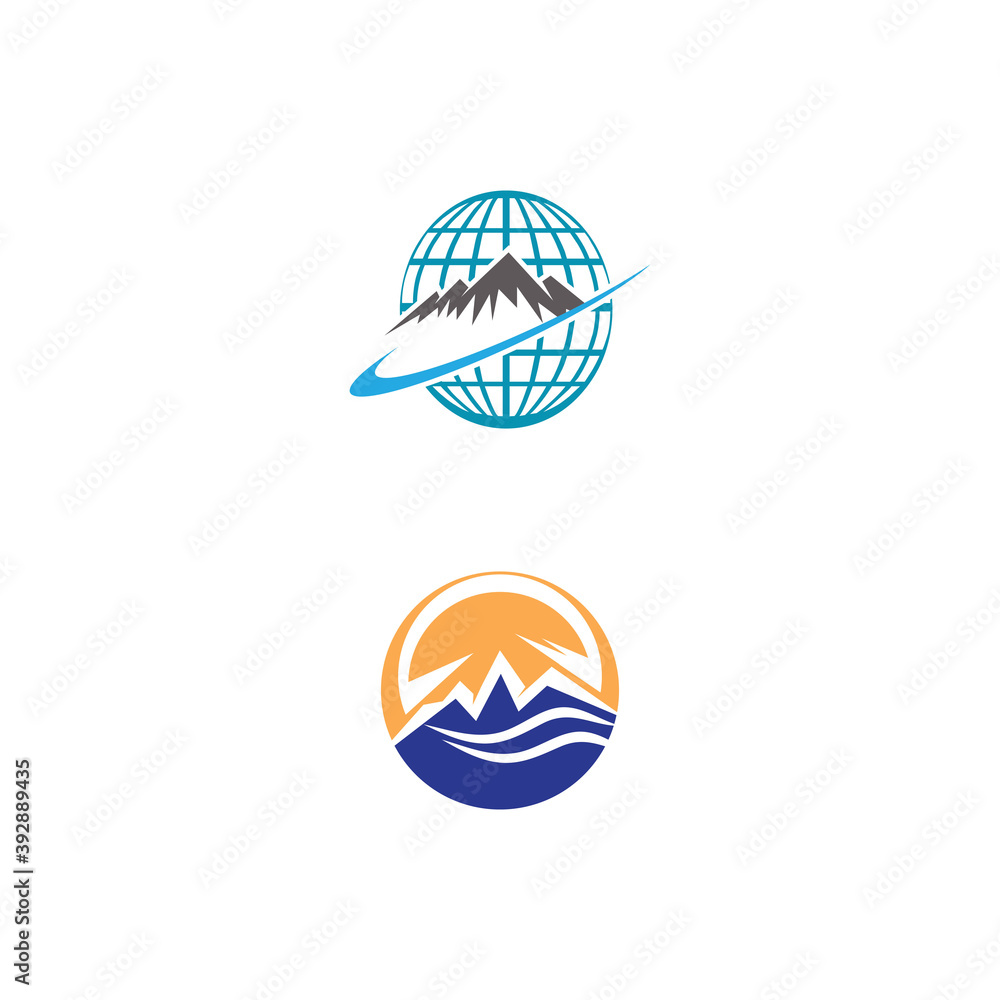 Obraz premium Mountain icon Logo Template Vector illustration design
