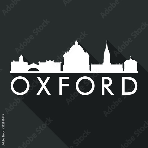 Oxford England Flat Icon Skyline. A Silhouette Design City Vector Art. Famous Buildings in Vector.