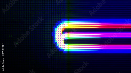 Happy New Year 2021 countdown from 10 to 1 with text in glitch style with glowing edges and abstract digital pixel noise glitch error video damage.
