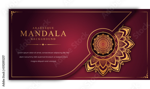 Luxury mandala background with golden arabesque pattern Arabic Islamic east style. Decorative mandala for print, poster, cover, brochure, flyer, banner.