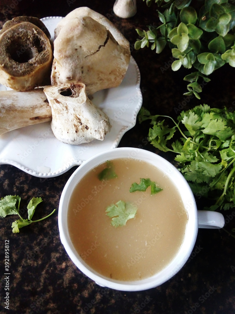 bone broth. Superfood rich in collagen and calcium, good for digestion