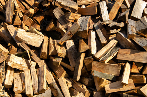Obraz na płótnie logs for the heating season w salonie