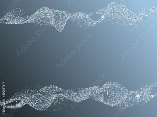 Blue new year confetti dust vector shiny background.