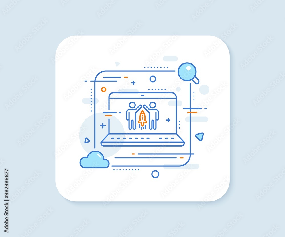 Partnership line icon. Abstract vector button. Business management sign. Launch startup project symbol. Partnership line icon. Laptop concept badge. Vector Partnership line icon. Abstract vector button. Business management sign. Launch startup project symbol. Partnership line icon. Laptop concept badge. Vector