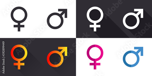 Male and Female symbol icon vector variation. Symbol for website computer and mobile vector. Vector illustration