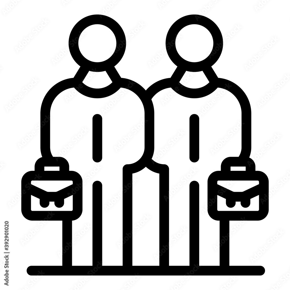 Fototapeta premium Business partners icon. Outline business partners vector icon for web design isolated on white background