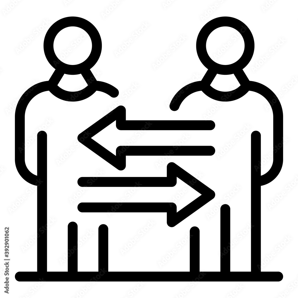 Fototapeta premium Business deal icon. Outline business deal vector icon for web design isolated on white background