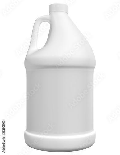 Realistic 3D Gallon Bottle Mock Up Template on White Background.3D Rendering,3D Illustration.Copy Space photo
