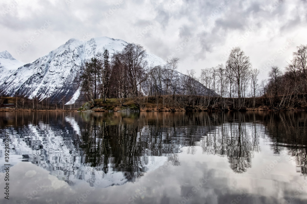 stunningly beautiful winter view of the Norwegian nature
