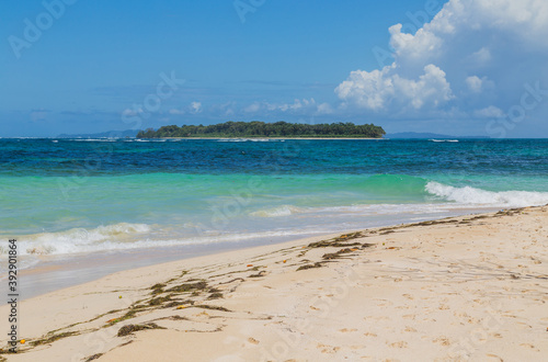 beach with an island in Panama