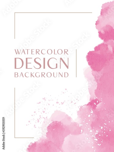Abstract art watercolor vector illustration in pastel pink colors with paint spray.Design template for elegance invitation, wedding celebration card, gentle banners, posters, fashion post social media