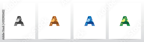 Terrain Landscape On Letter Logo Design A