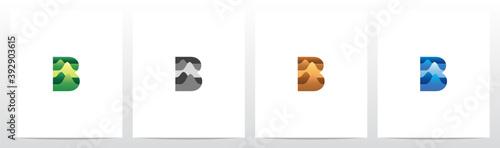 Terrain Landscape On Letter Logo Design B