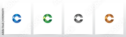 Terrain Landscape On Letter Logo Design C