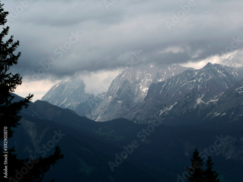 Mountain hiking tour to Daniel mountain in Tyrol, Austria