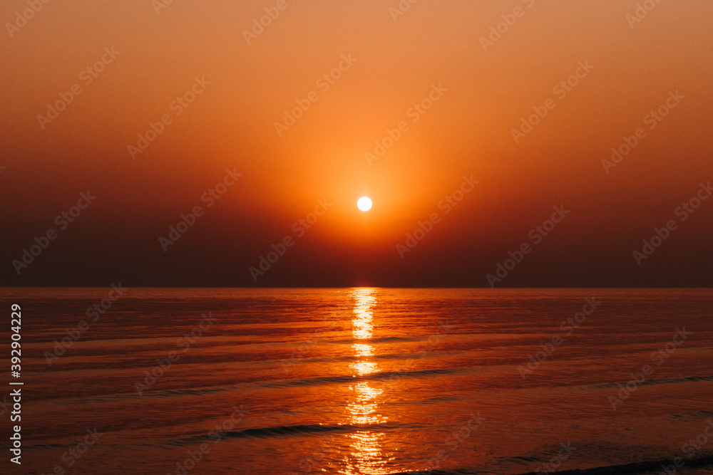 Scenic view of beautiful sunset at sea
