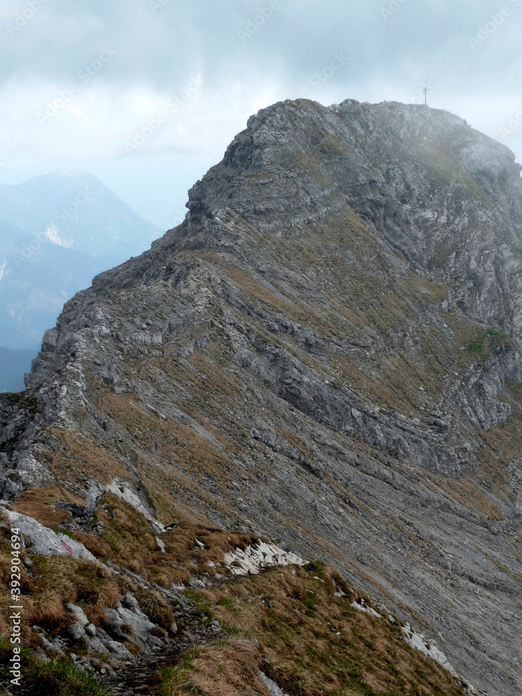 Mountain hiking tour to Daniel mountain in Tyrol, Austria