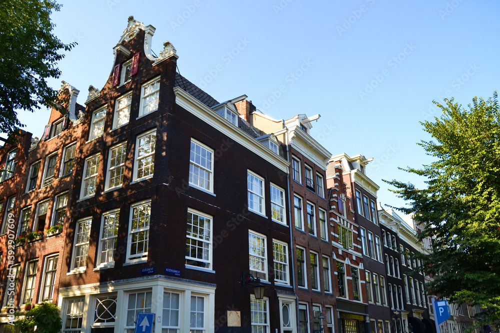 Fototapeta premium Beautiful facades of houses in Amsterdam, The Netherlands