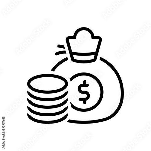 Black line icon for amount