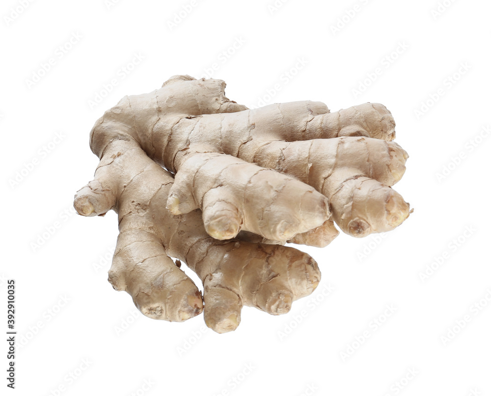 Whole fresh ginger root isolated on white Whole fresh ginger root isolated on white