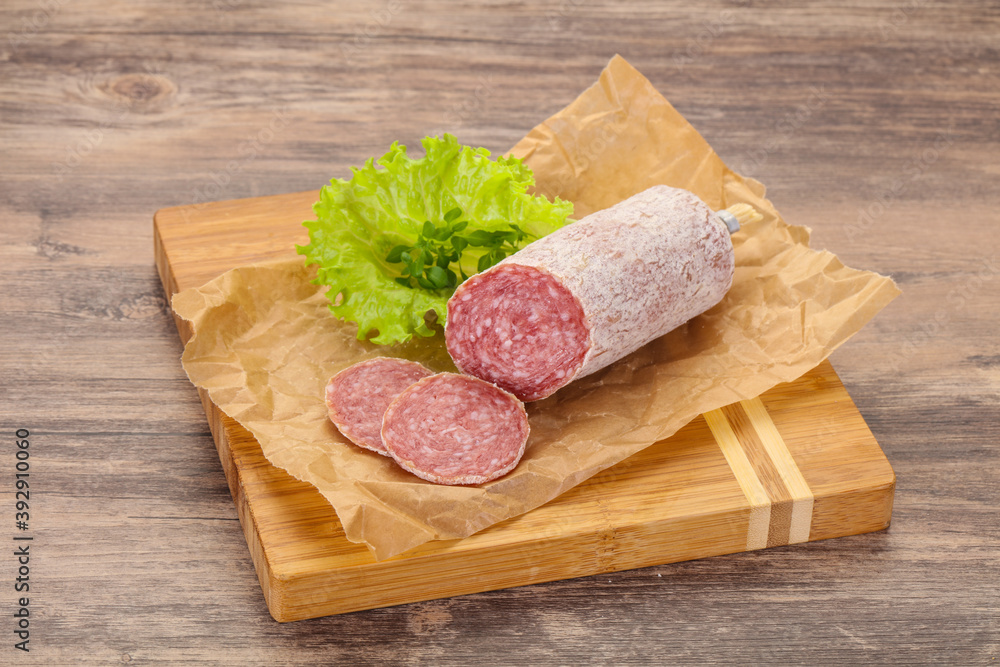 Italian dry Saliami pork sausage Italian dry Saliami pork sausage