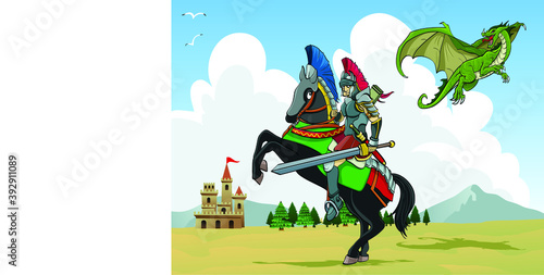 Knight and dragon