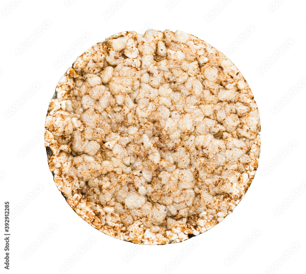 round crispbread, top view, isolate on white background round crispbread, top view, isolate on white background