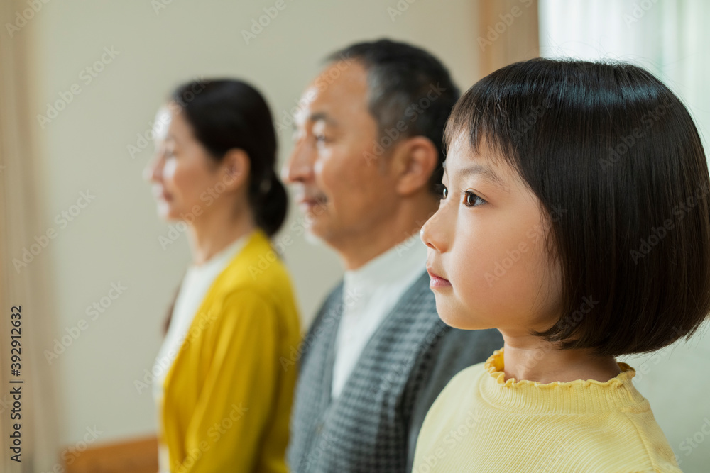 祖父母と孫のポートレート 祖父母と孫のポートレート