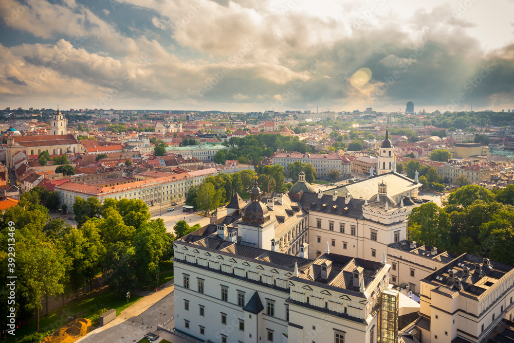Aerial view on Vilnius, the capital of Lithuania.