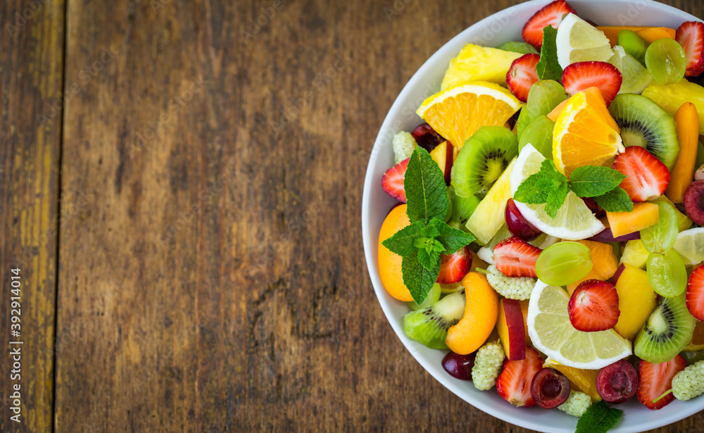 Healthy fresh fruit salad in the bowl
Healthy fresh fruit salad in the bowl