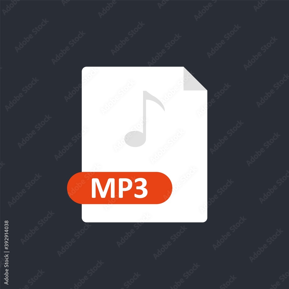 Mp3 file icon. Mpeg Audio Layer 3 format file icon. Vector Stock Vector |  Adobe Stock