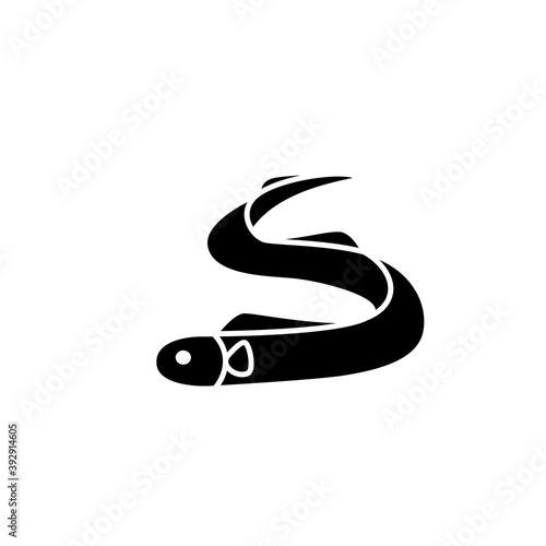 Electric eel glyph icon. Clipart image isolated on white background.