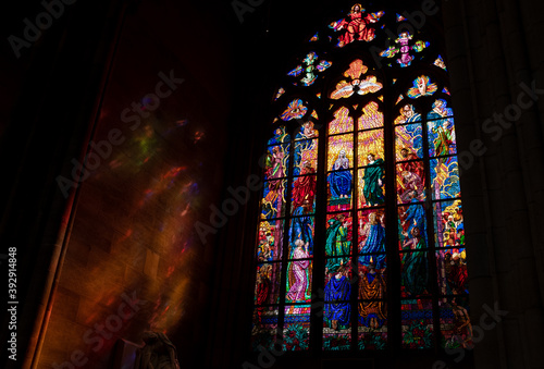 Canvas Print Stained glass window in Prague church