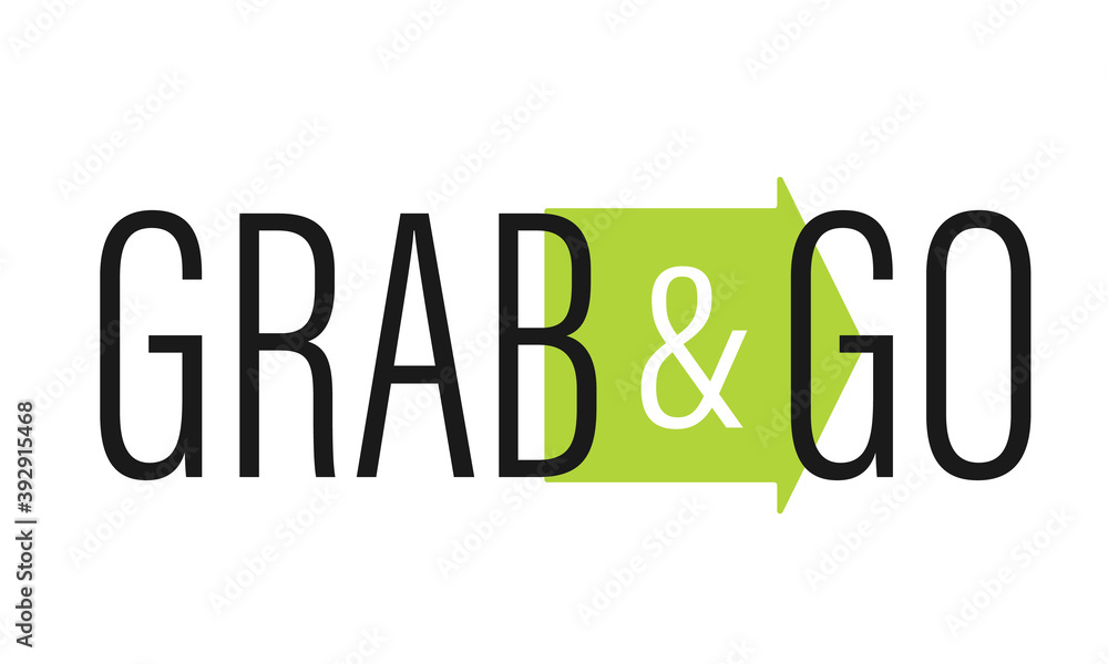Grab and Go text banner. Clipart image Grab and Go text banner. Clipart image