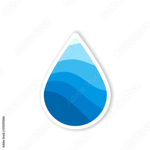 Water drop paper icon. Clipart image isolated on white background.