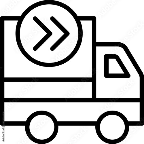  Express delivery van line vector icon 