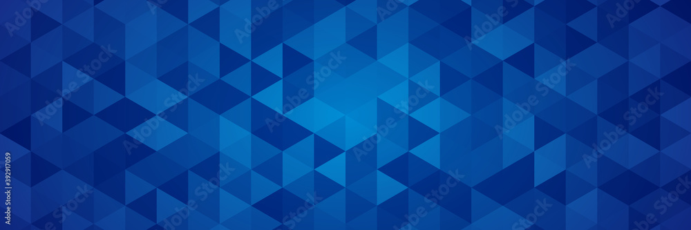 Obraz premium Blue triangle polygonal mosaic abstract banner background