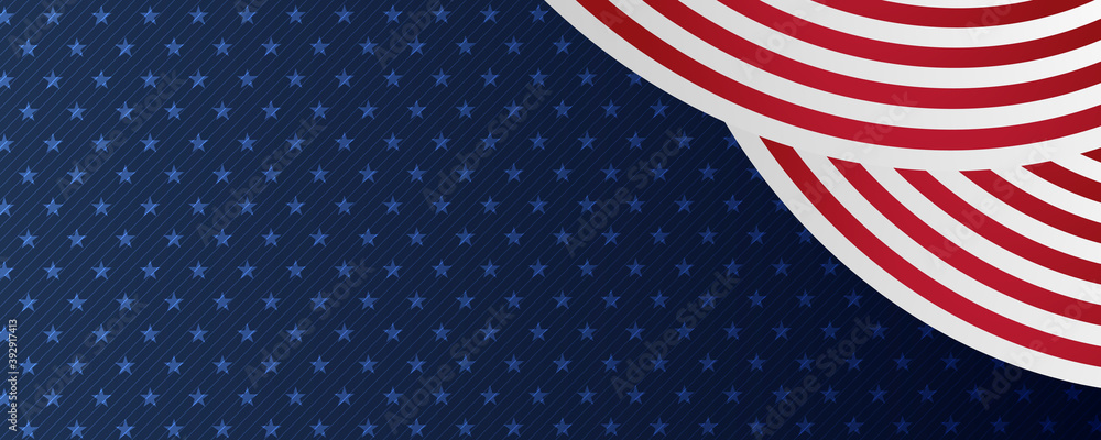 Obraz premium US American flag on worn black background. For USA Memorial day, Veteran's day, Labor day, or 4th of July celebration. With blank space for text.