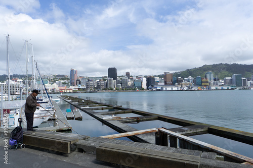 Nieuw Zeeland - Uitzicht over de haven en het CBD van Wellington, de hoofdstad van het land