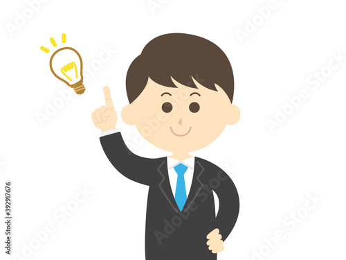 アイデアを出す男性のイラスト
