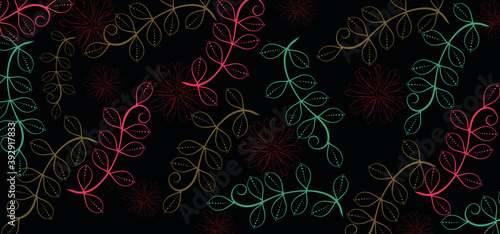 Art floral vector seamless pattern flowers design
