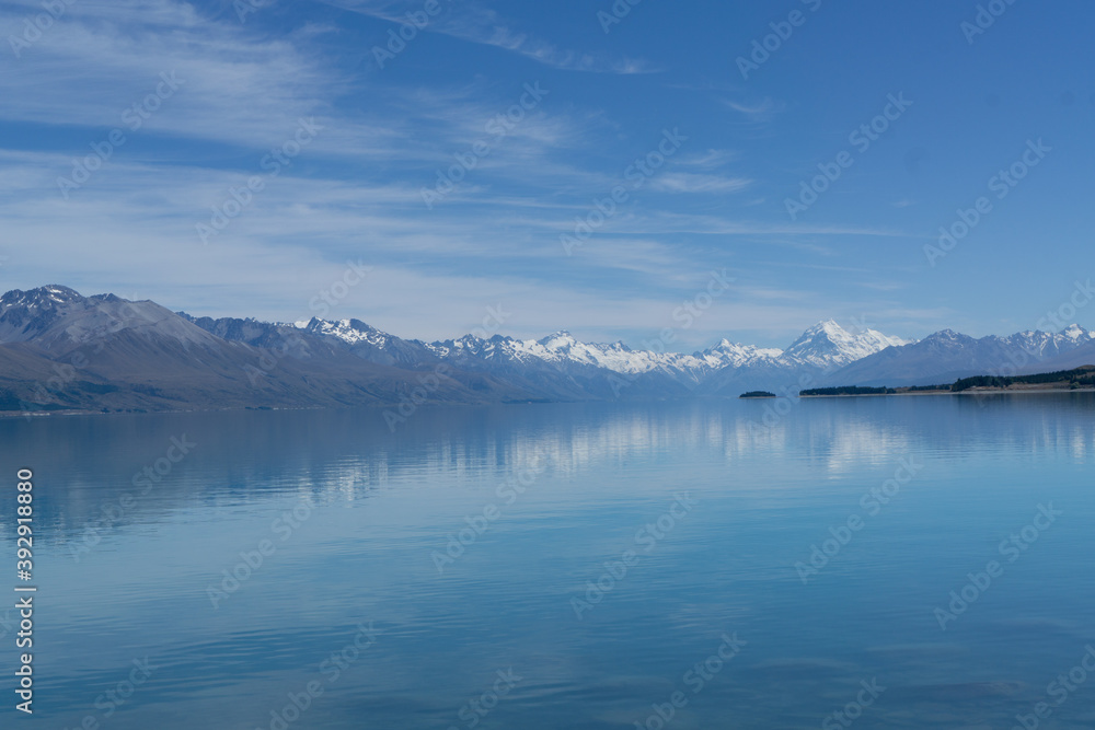 Lake Pukaki mountain reflections