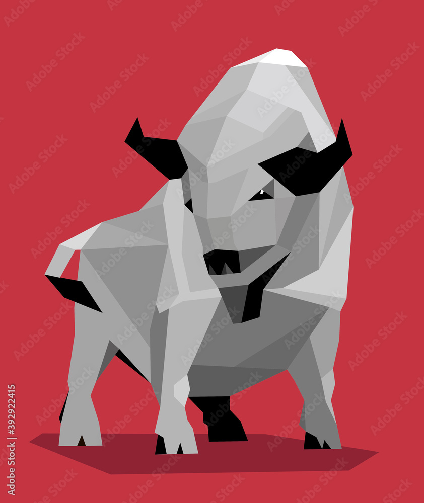Fotografie White metal bull