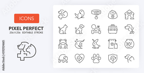 pets and vet line icons 256 x 256