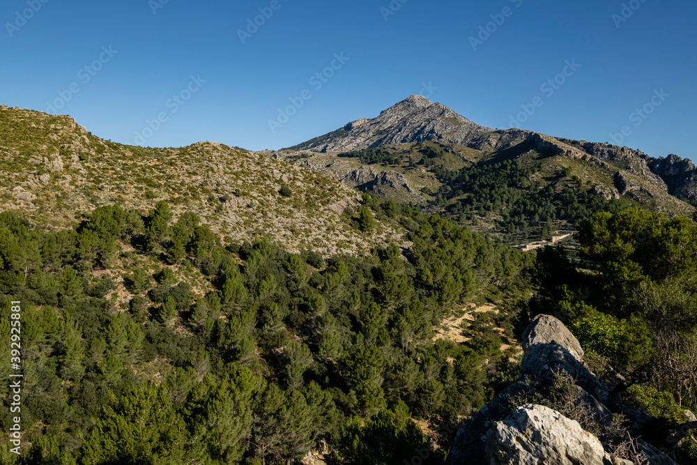 Puig de Galatzó, 1027 metros de altura, Sierra de Tramuntana, Mallorca, Balearic Islands, Spain Puig de Galatzó, 1027 metros de altura, Sierra de Tramuntana, Mallorca, Balearic Islands, Spain