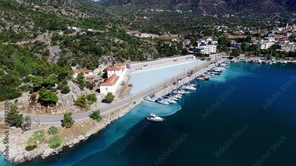 Aerial view of Methana and its thermal spa, Greece Aerial view of Methana and its thermal spa, Greece