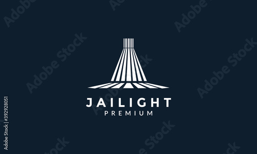 shadow lighting of jail or prison logo icon vector illustration design