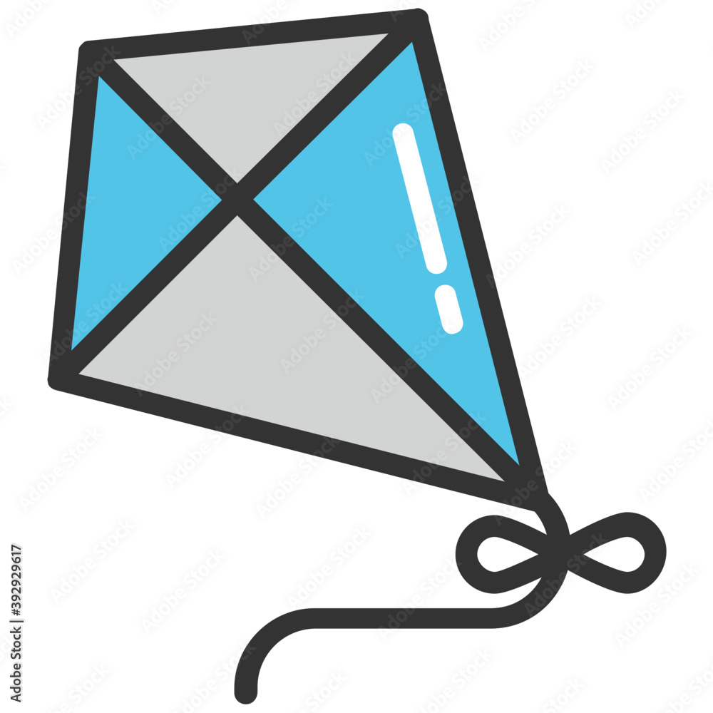 An outdoor fun activity for kids, a kite flat icon
An outdoor fun activity for kids, a kite flat icon
