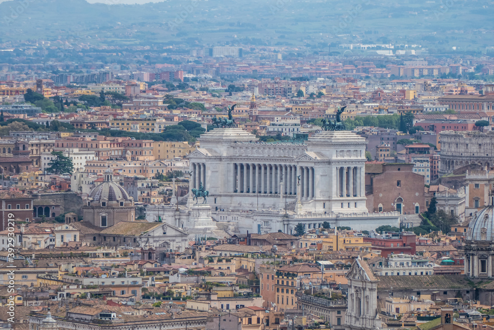 Aerial view of the Altare della Patria in Rome Aerial view of the Altare della Patria in Rome